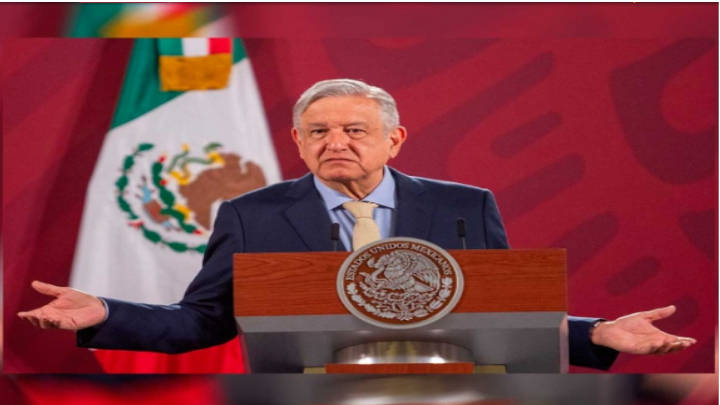 López Obrador en un momento de su intervención en el Palacio Nacional
